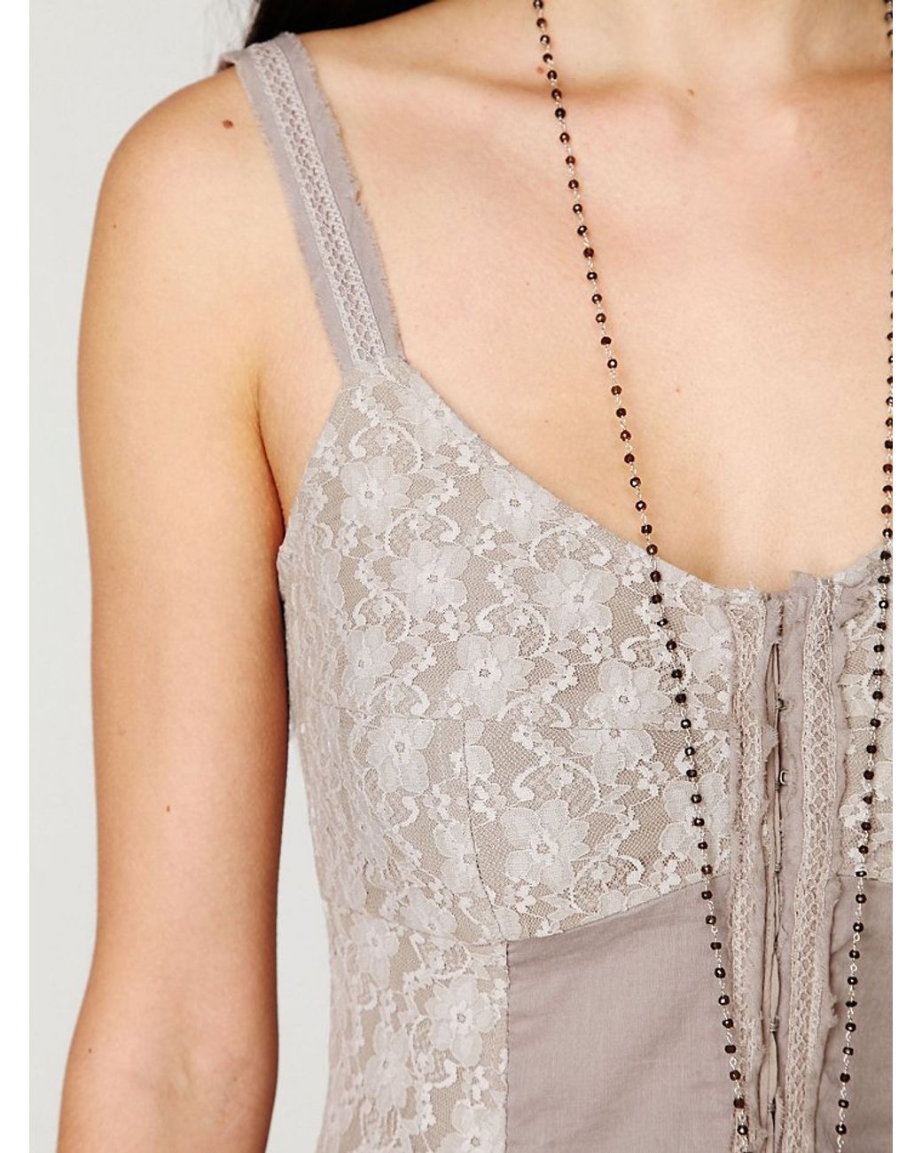 Free People Lacey Corset Dress in Natural | Lyst