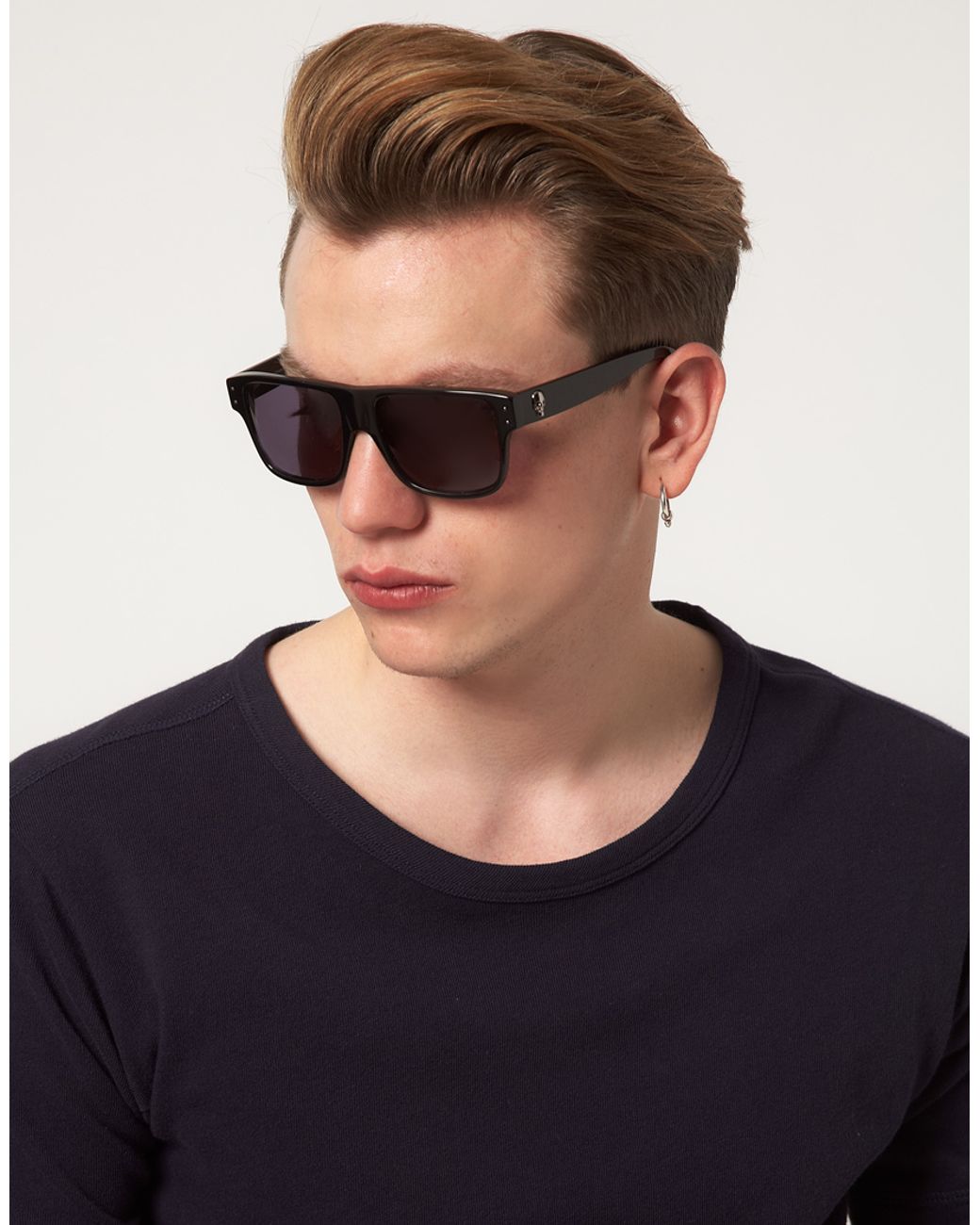 Alexander McQueen Alexander Mcqueen Skull Wayfarer Sunglasses in Black for  Men | Lyst