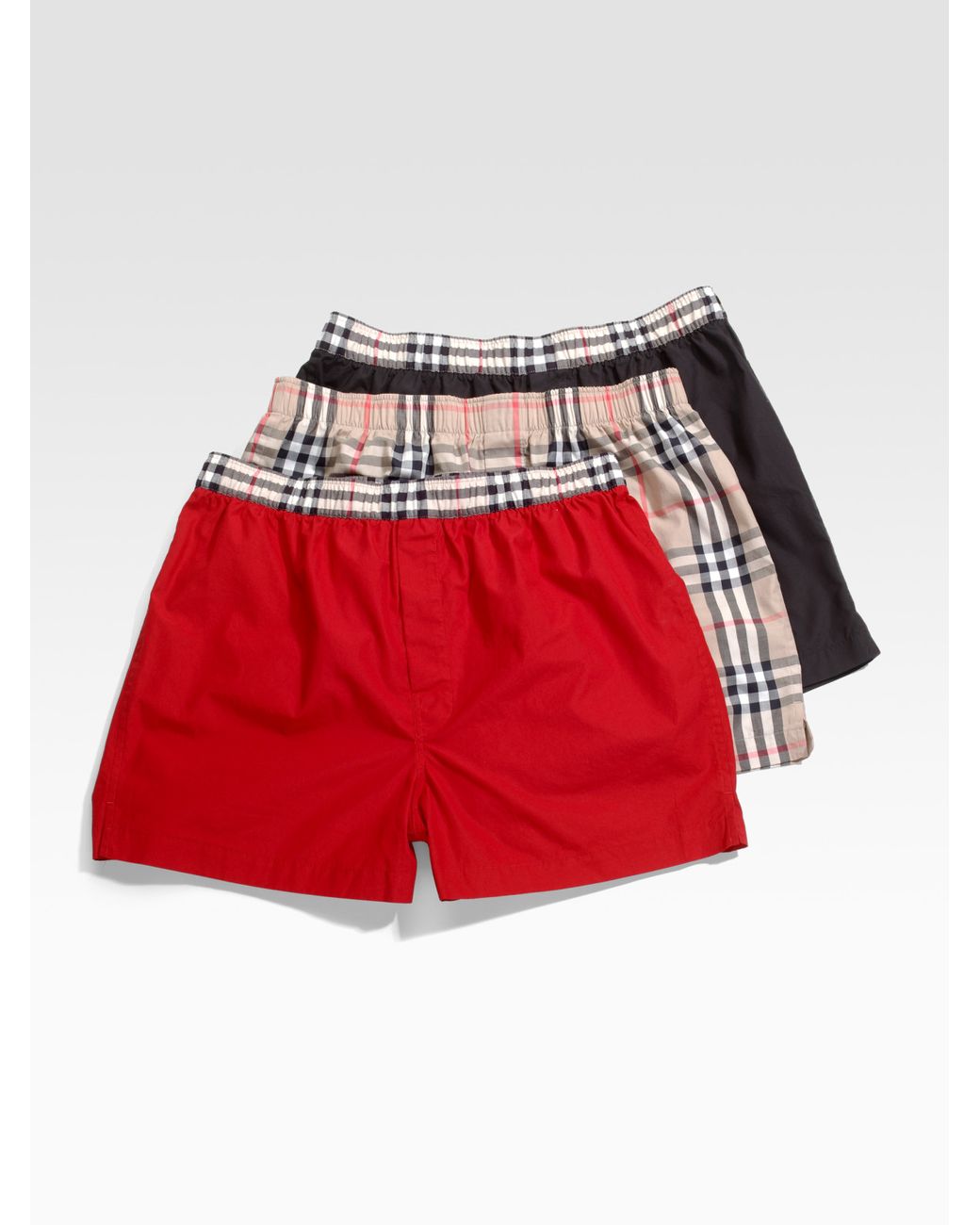 Burberry Woven Check Boxers, 3-pack for Men | Lyst