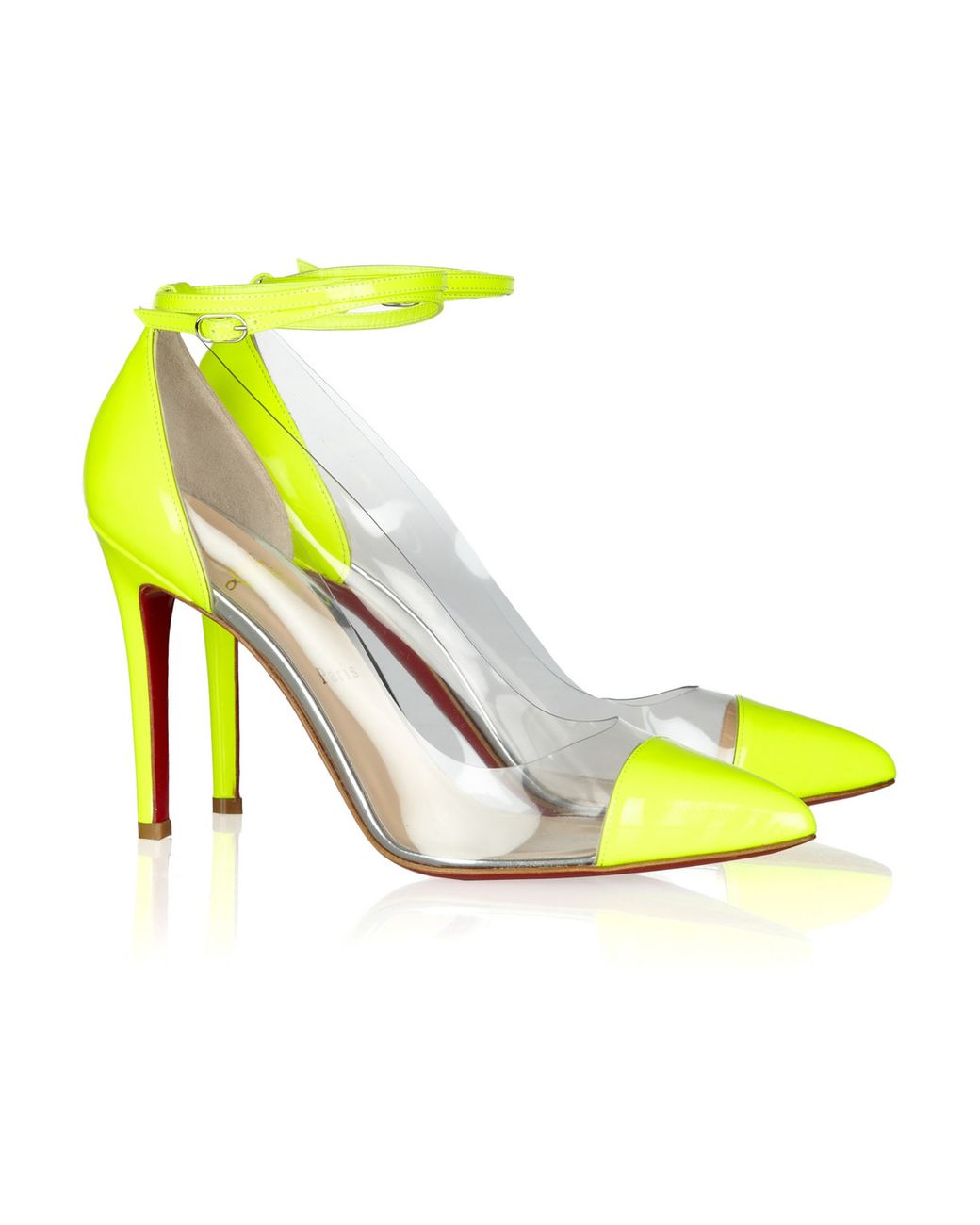 Christian Louboutin Un Bout 100 Patent Leather and Pvc Pumps | Lyst
