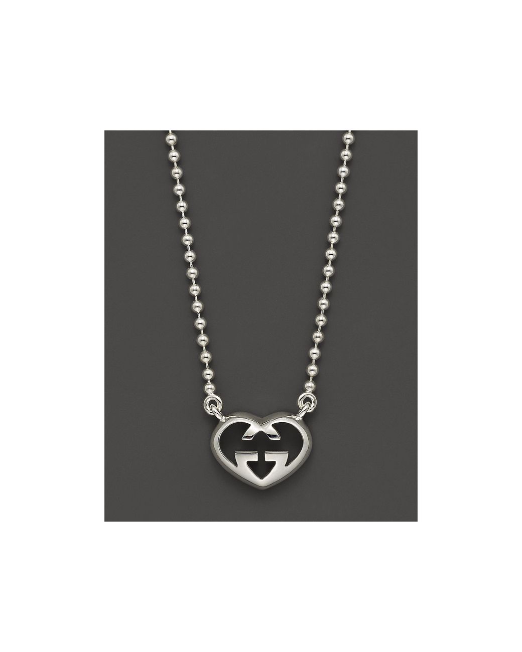 Silver heart gucci necklace Outlet