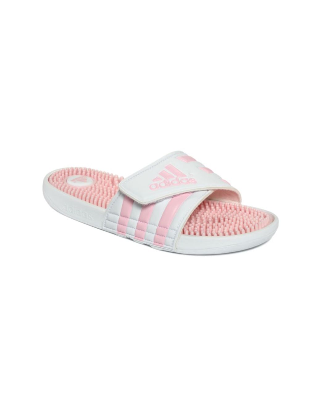 Adidas pink and white slides 2025