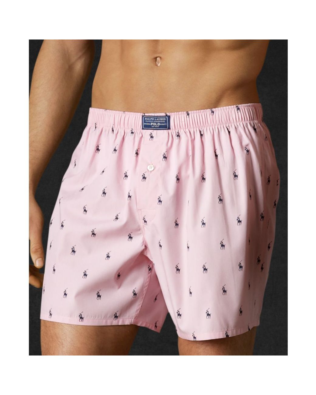 Ralph Lauren Polo Player Woven Boxer in Pink for Men | Lyst