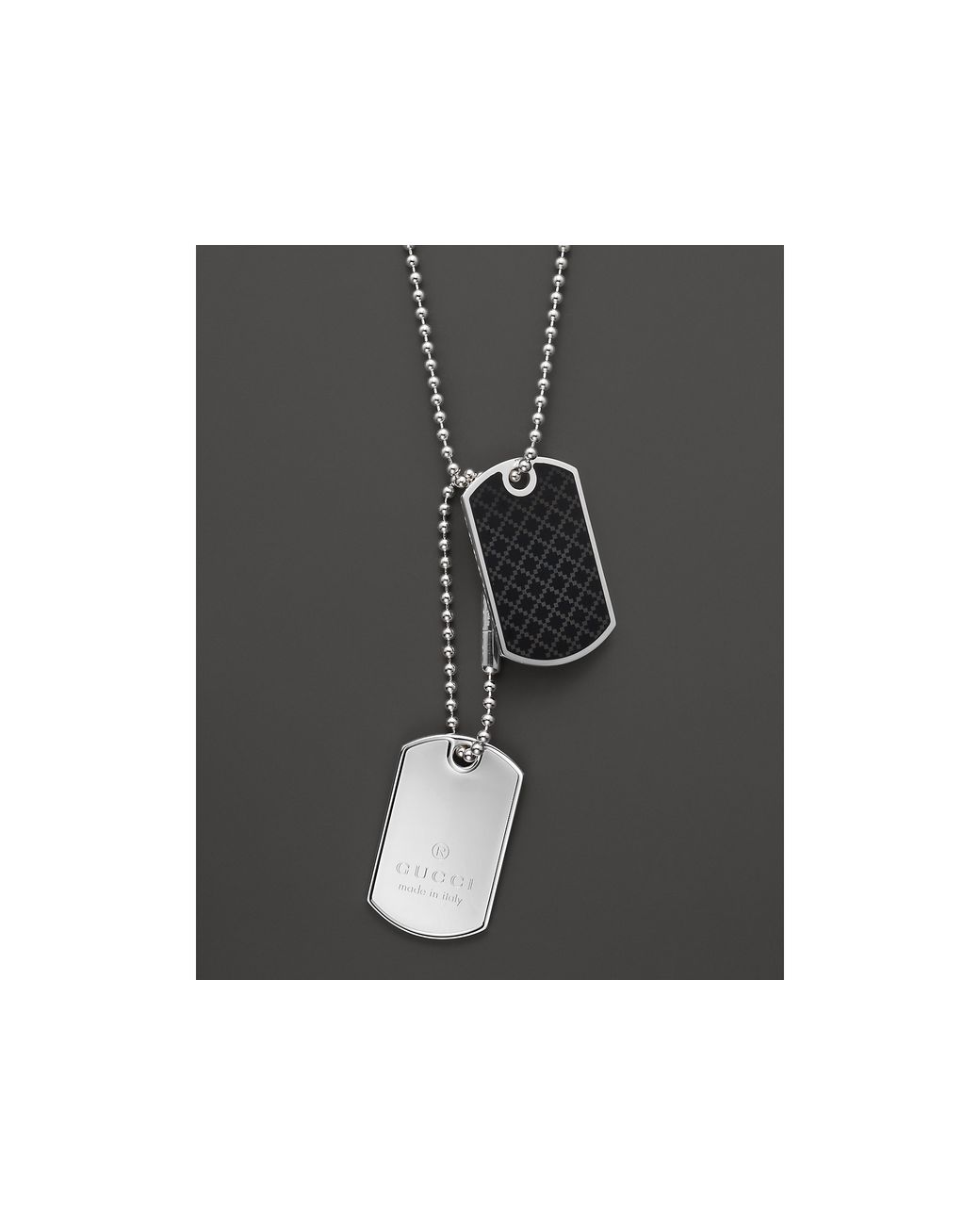 Gucci Dog Tag Necklace 236 in Black for Men | Lyst