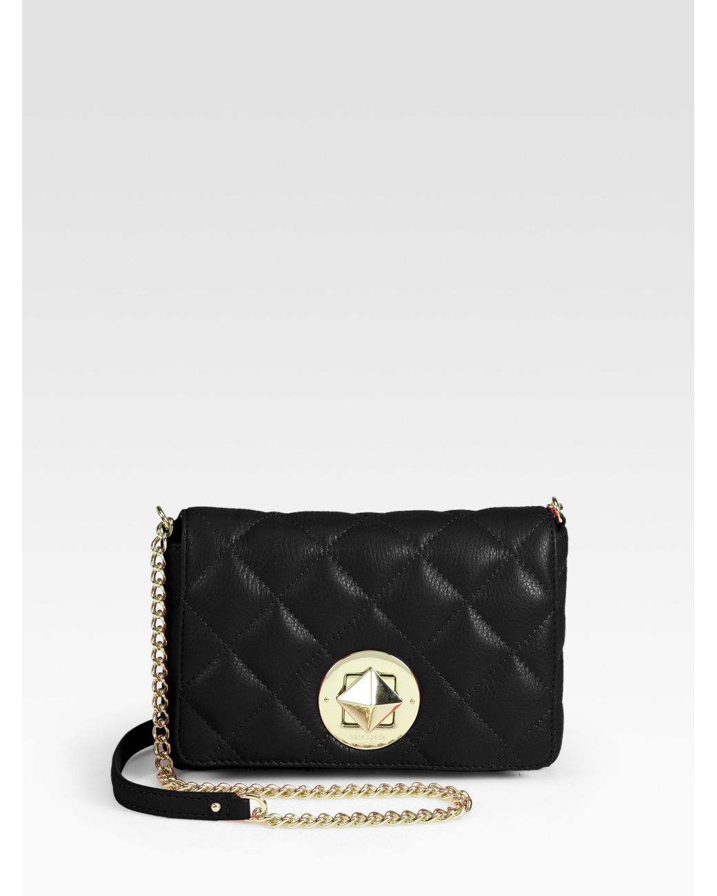 Kate Spade Dove Quilted Leather Chain Crossbody in Black | Lyst