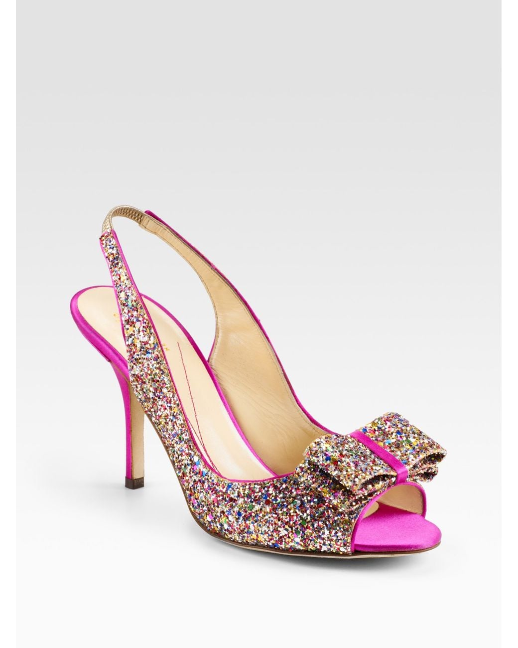 Kate Spade Charm Glitter Bow Slingback 