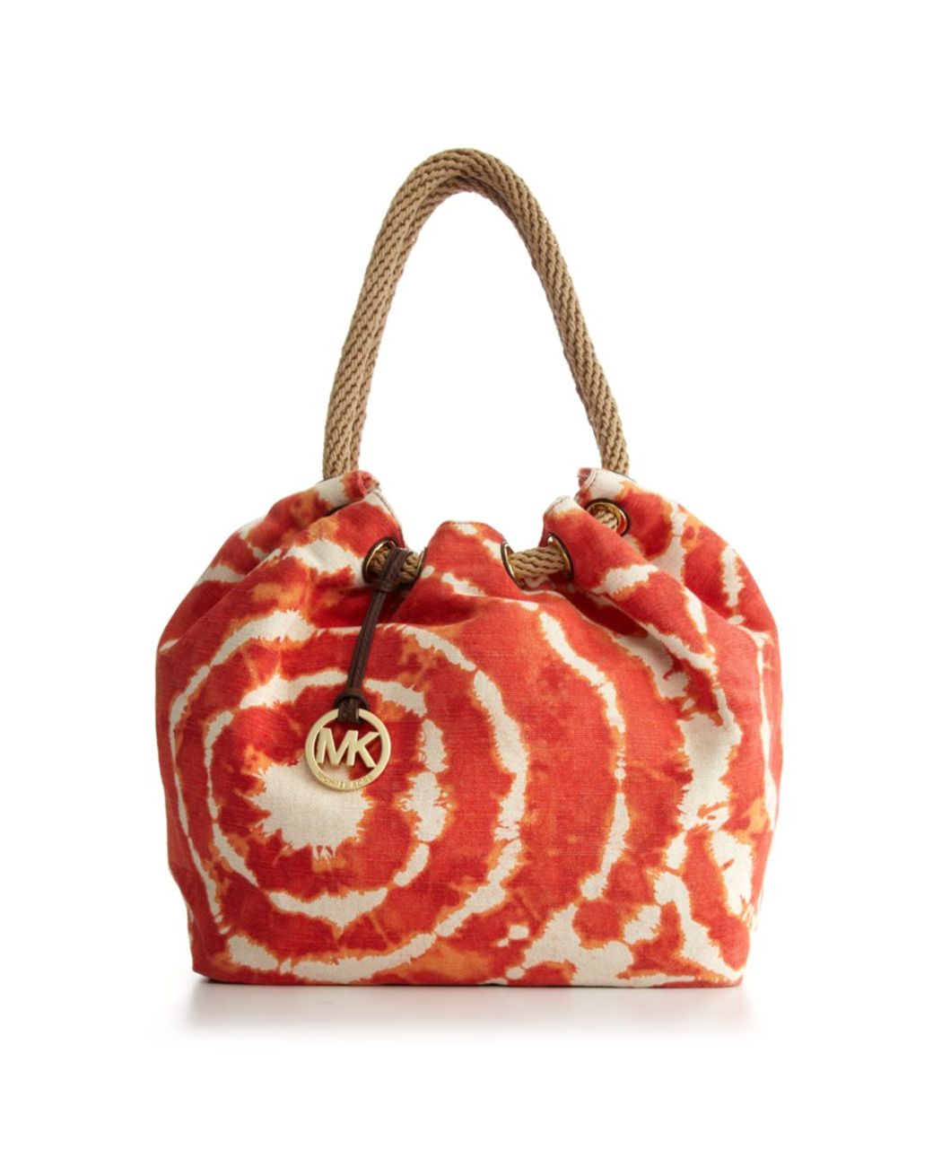 Michael Kors Brasil Tie Dye Marina Shoulder Tote in Tangerine Tie Dye