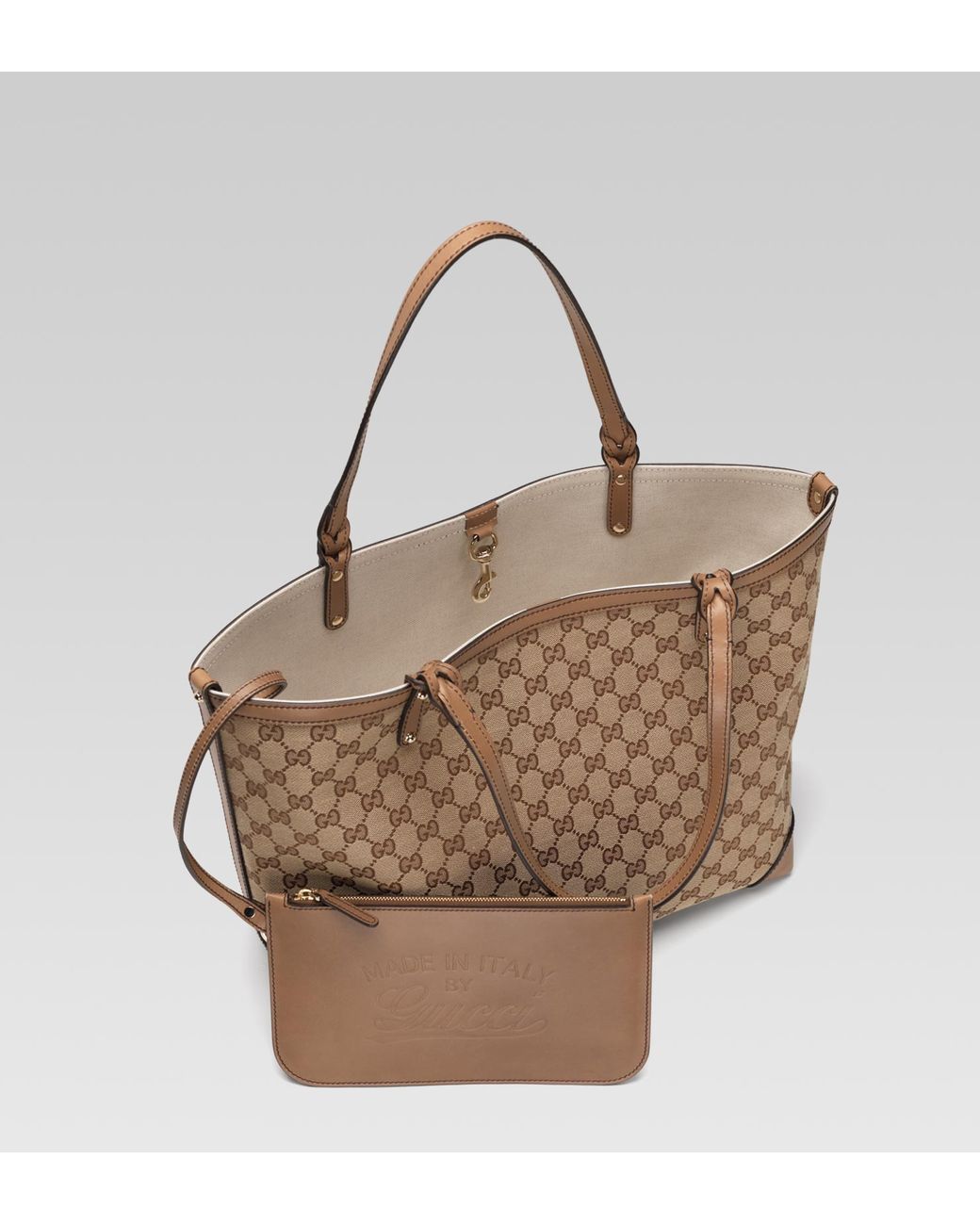 Gucci Gucci Craft Original GG Canvas Tote in Brown | Lyst