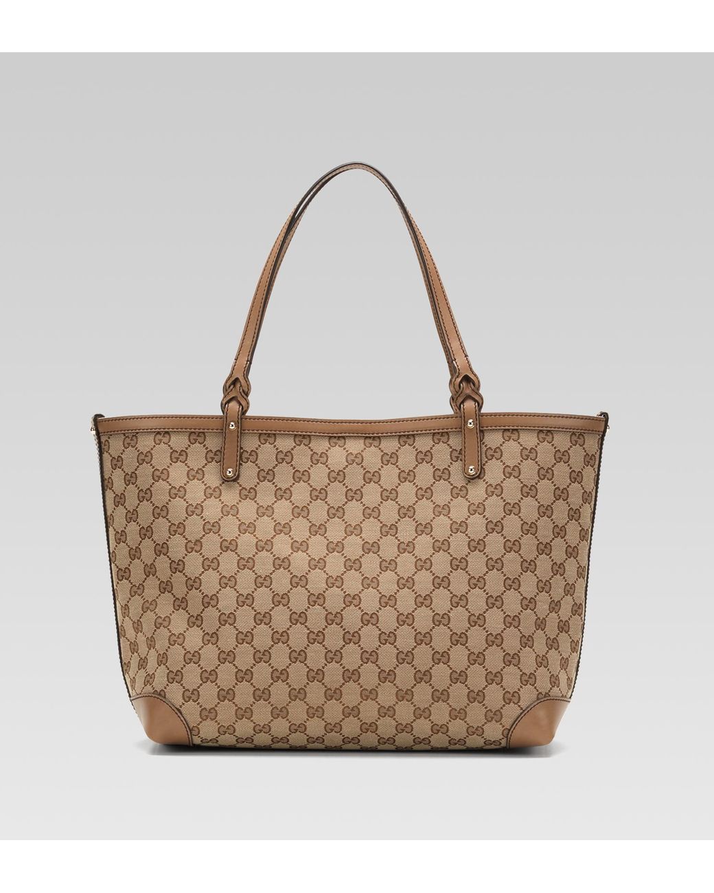 Gucci Beige/Brown GG Canvas and Leather Brick Lane Tote Gucci