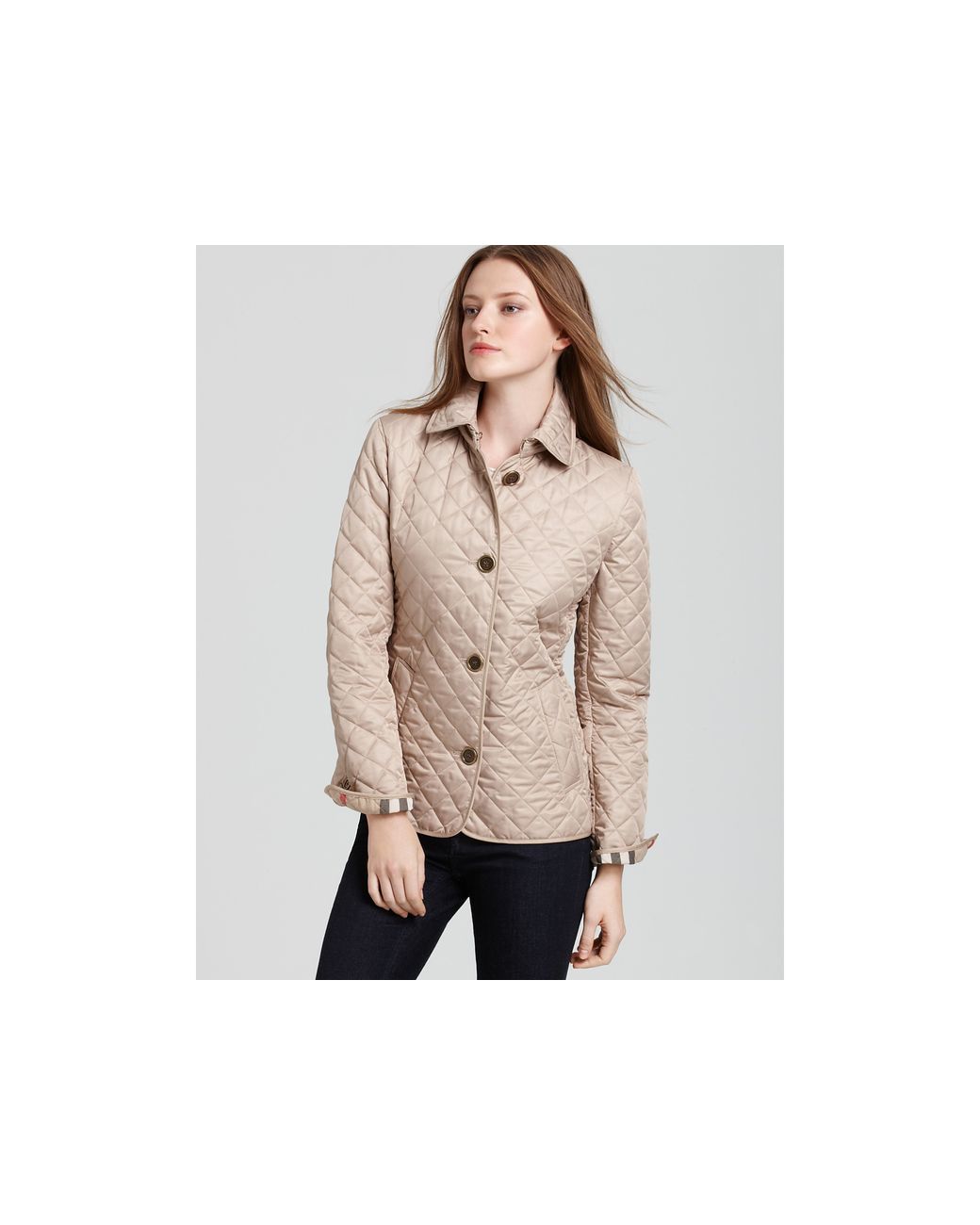 Burberry Quilted in Natural | Lyst