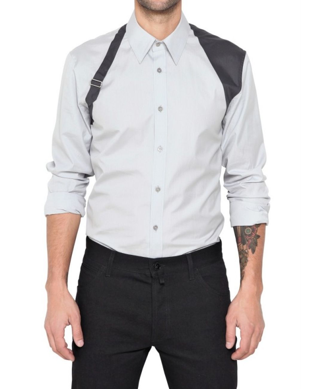 White shirt with shoulder flaps new arrivals