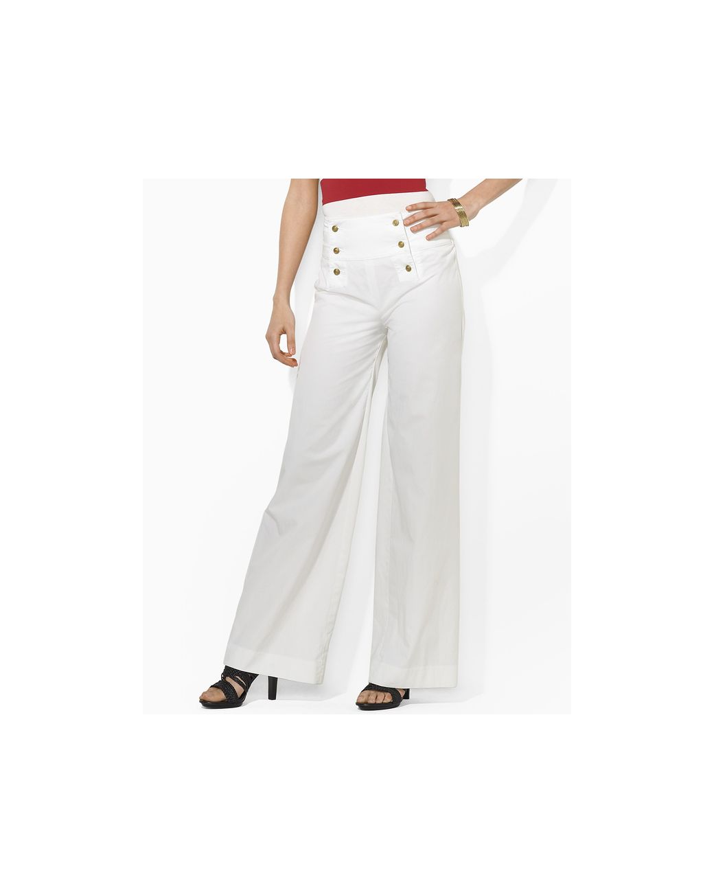 Lauren by Ralph Lauren Nicklaus Cotton Twill Sailor Pants in White | Lyst