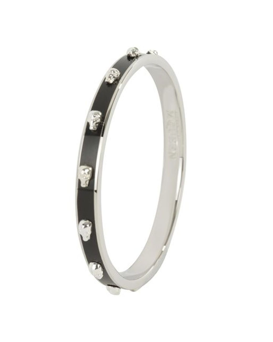Alexander McQueen Skinny 3d Enamel Skull Bangle in Black Lyst