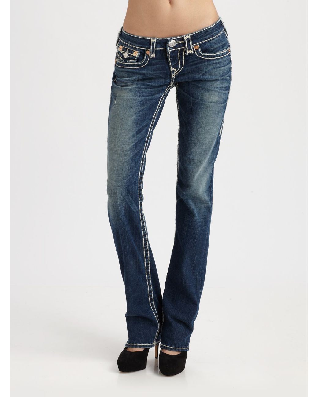 True Religion Billy Super T Straightleg Jeans in Blue | Lyst