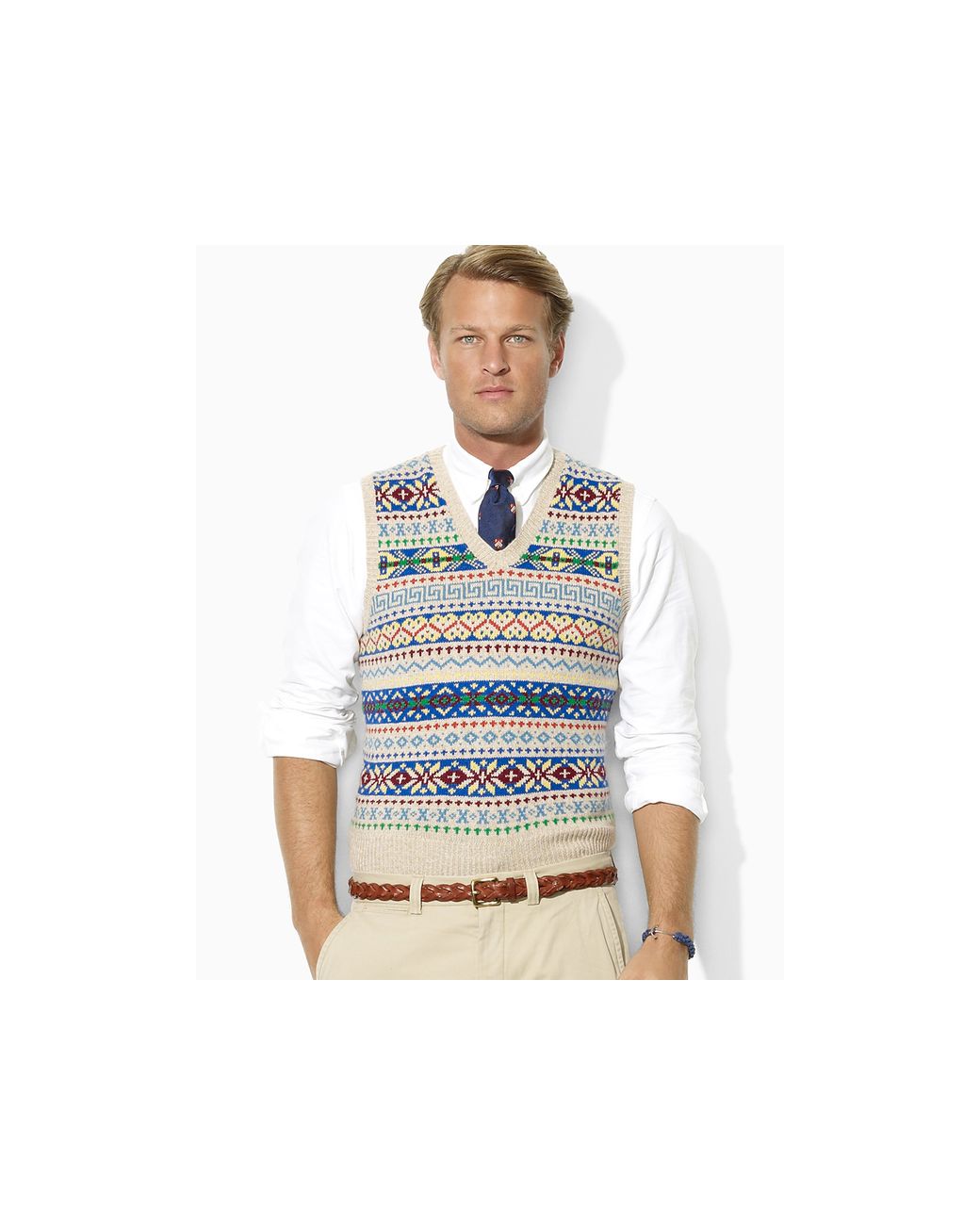 Polo Ralph Lauren Fair Isle Vneck Sweater Vest for Men | Lyst