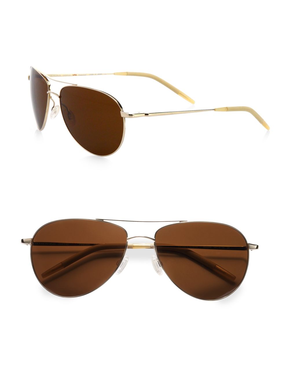 Oliver Peoples Benedict Polarized Aviator Sunglasses in Metallic | Lyst