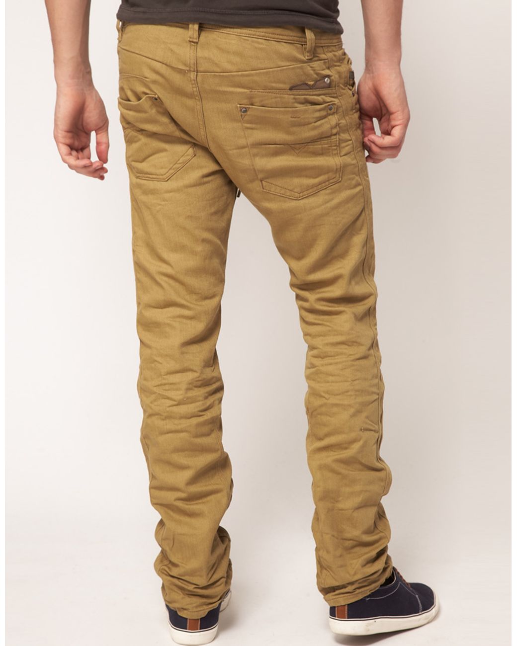 DIESEL Darron 8qu Regular Slim Jeans in Beige (Natural) for Men | Lyst