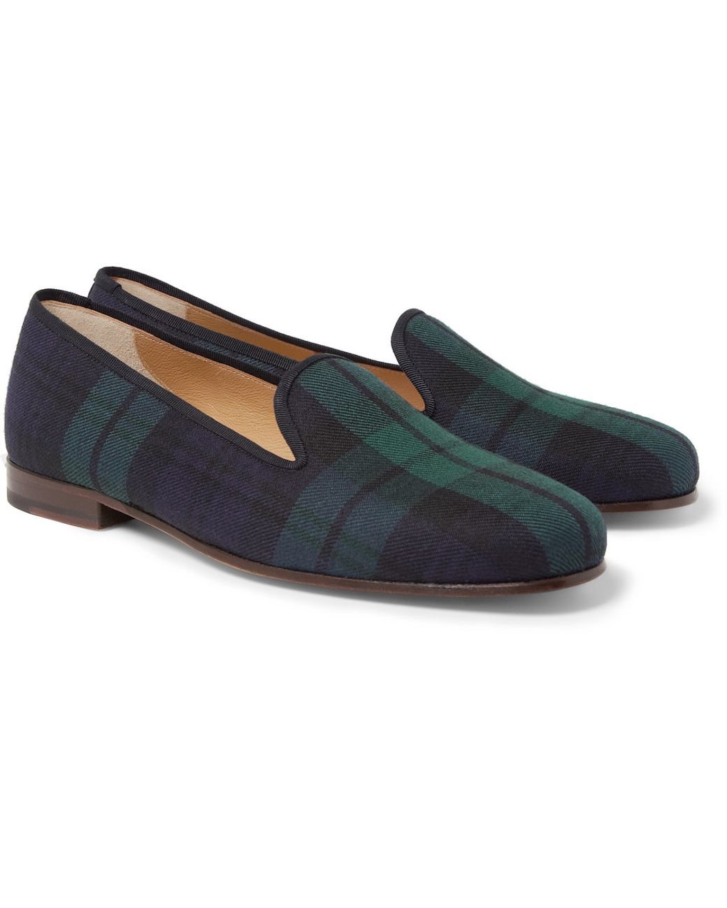 Stubbs & Wootton Watch Plaid Slippers in Black for Men | Lyst