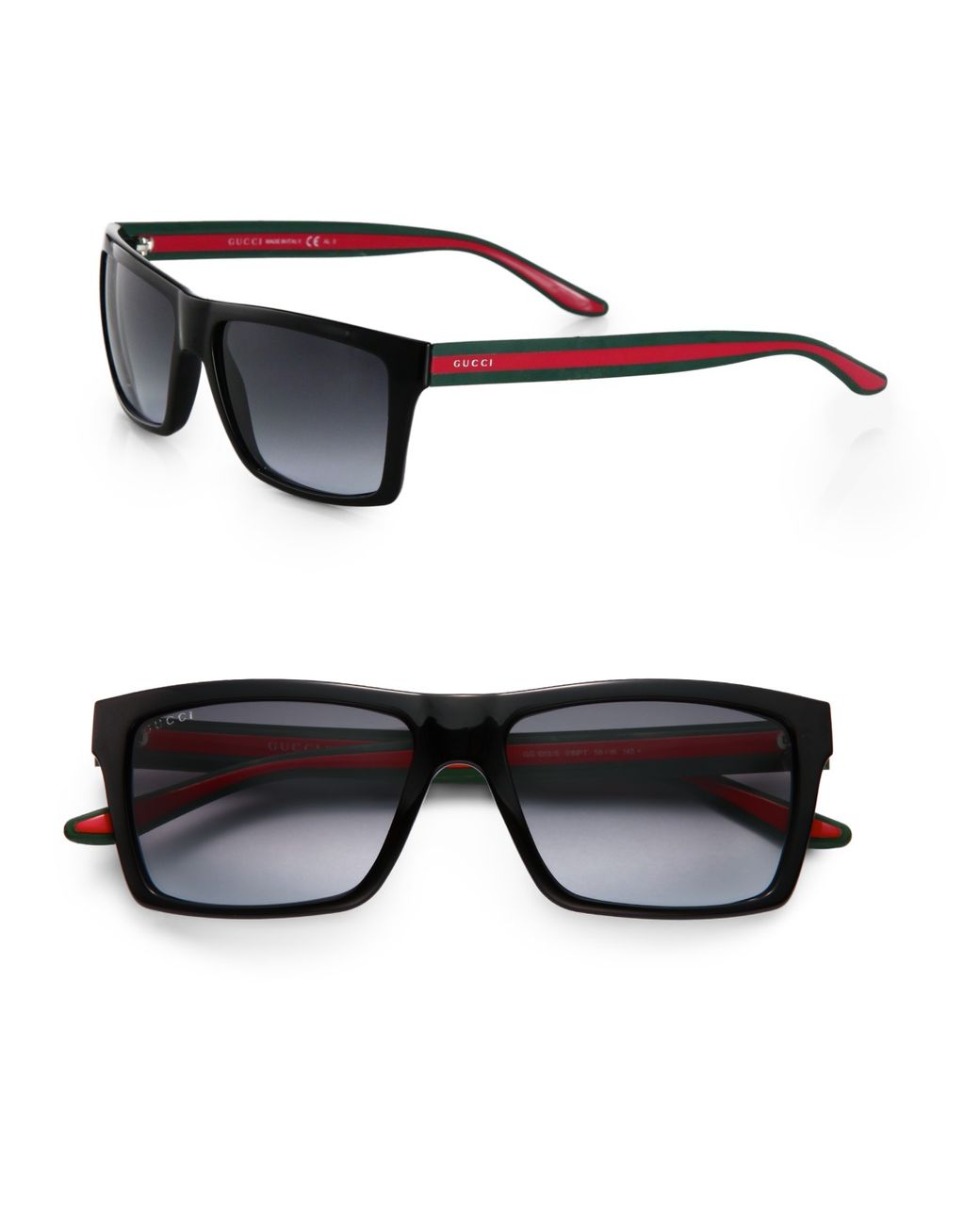 Gucci Web Stripe Sunglasses in Black for Men | Lyst