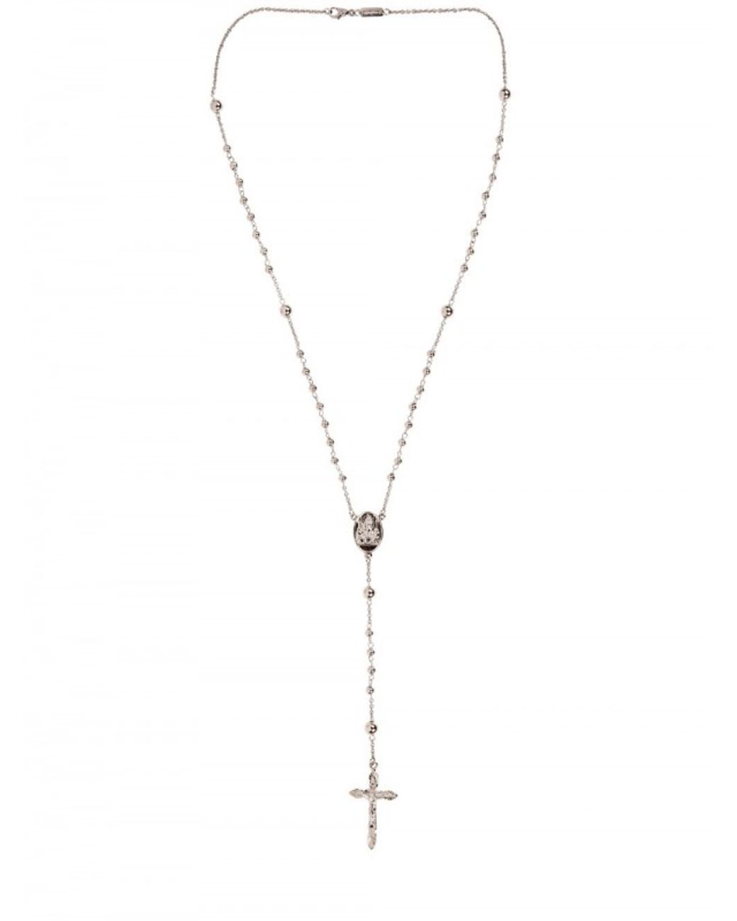 Dolce & Gabbana Silver Rosary Necklace in Metallic for Men | Lyst