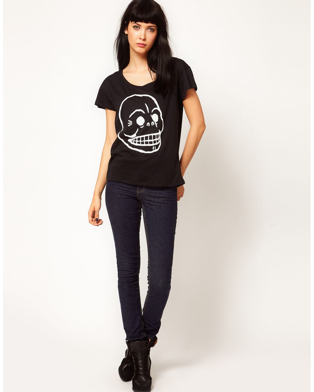 sammenhængende nød kost Cheap Monday Skull T-shirt in Black | Lyst