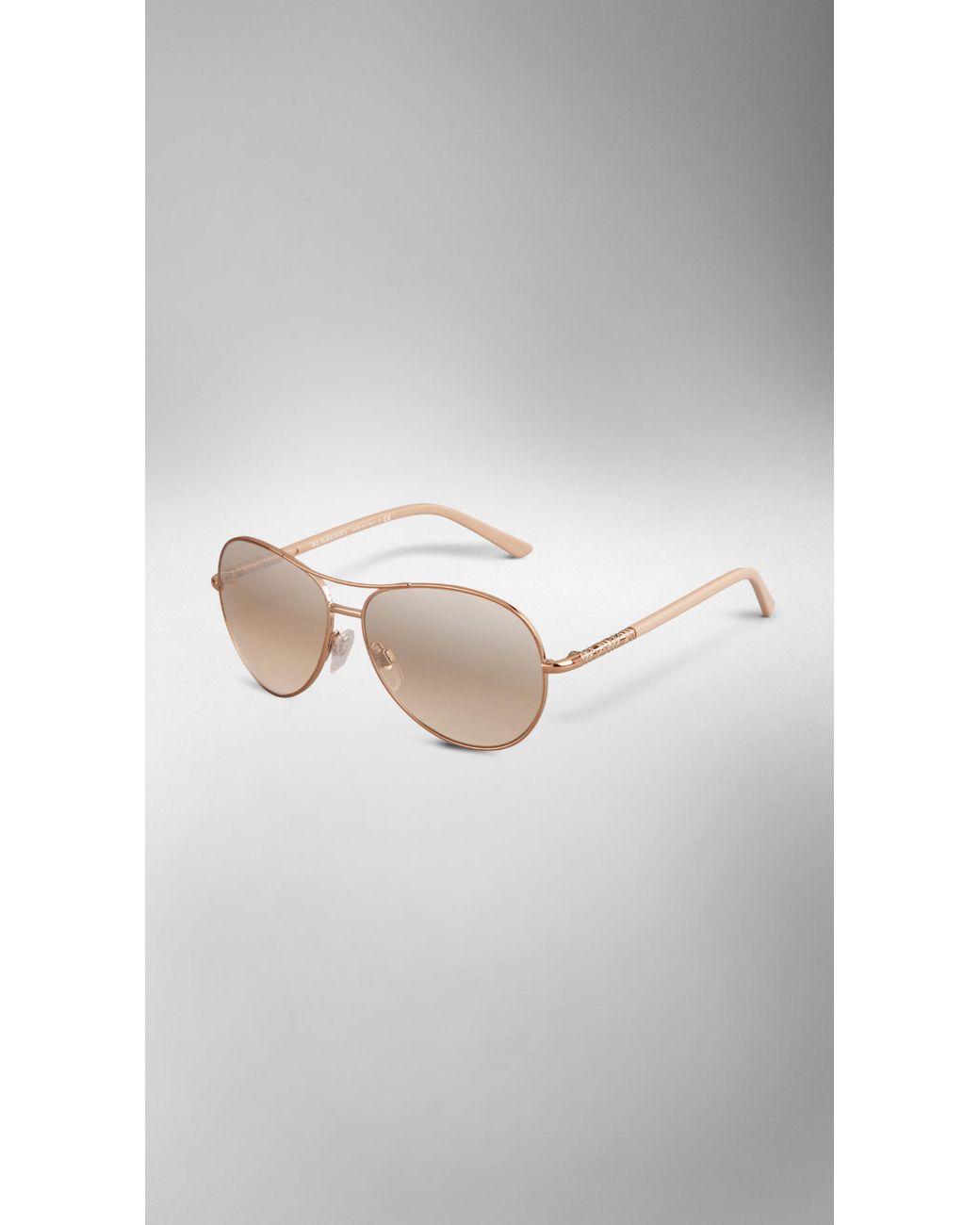 Burberry Nude Classic Aviator Sunglasses in Pink | Lyst