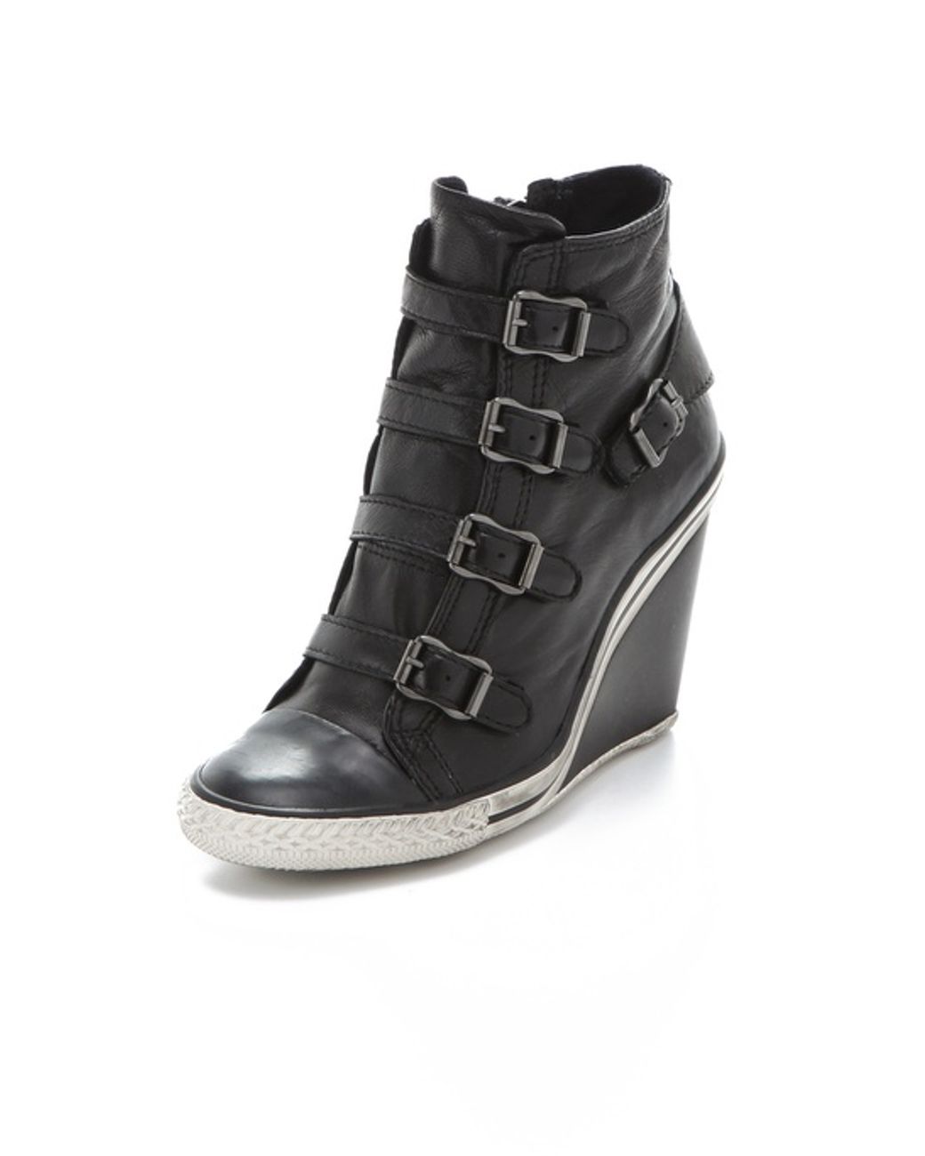 Ash Thelma Wedge Sneakers in Black | Lyst