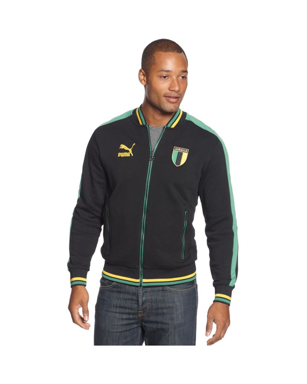PUMA Jamaica Country T7 Track Jacket in Black for Men | Lyst