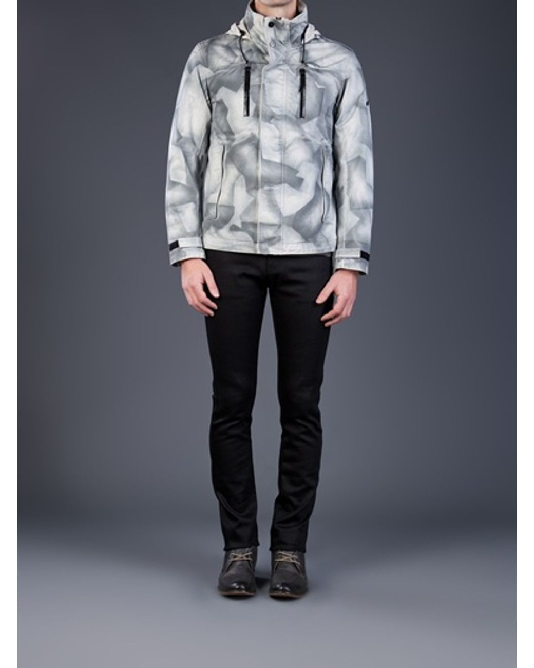 Stone Island Hand Painted Camo in Gray 