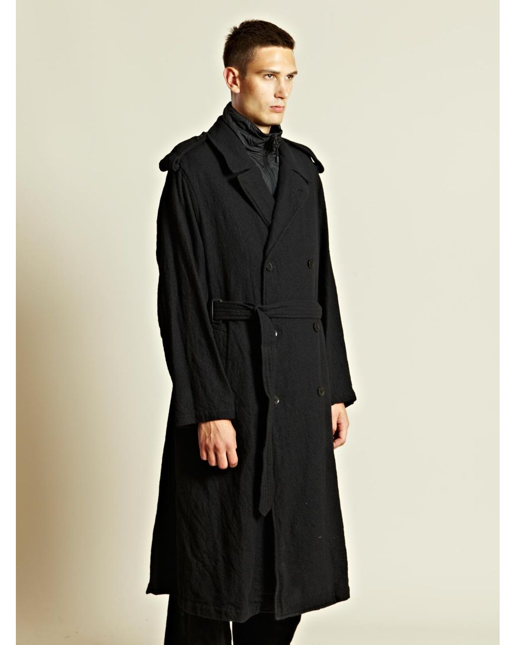 Yohji Yamamoto Mens Insulator Trench Coat in Black for Men | Lyst UK