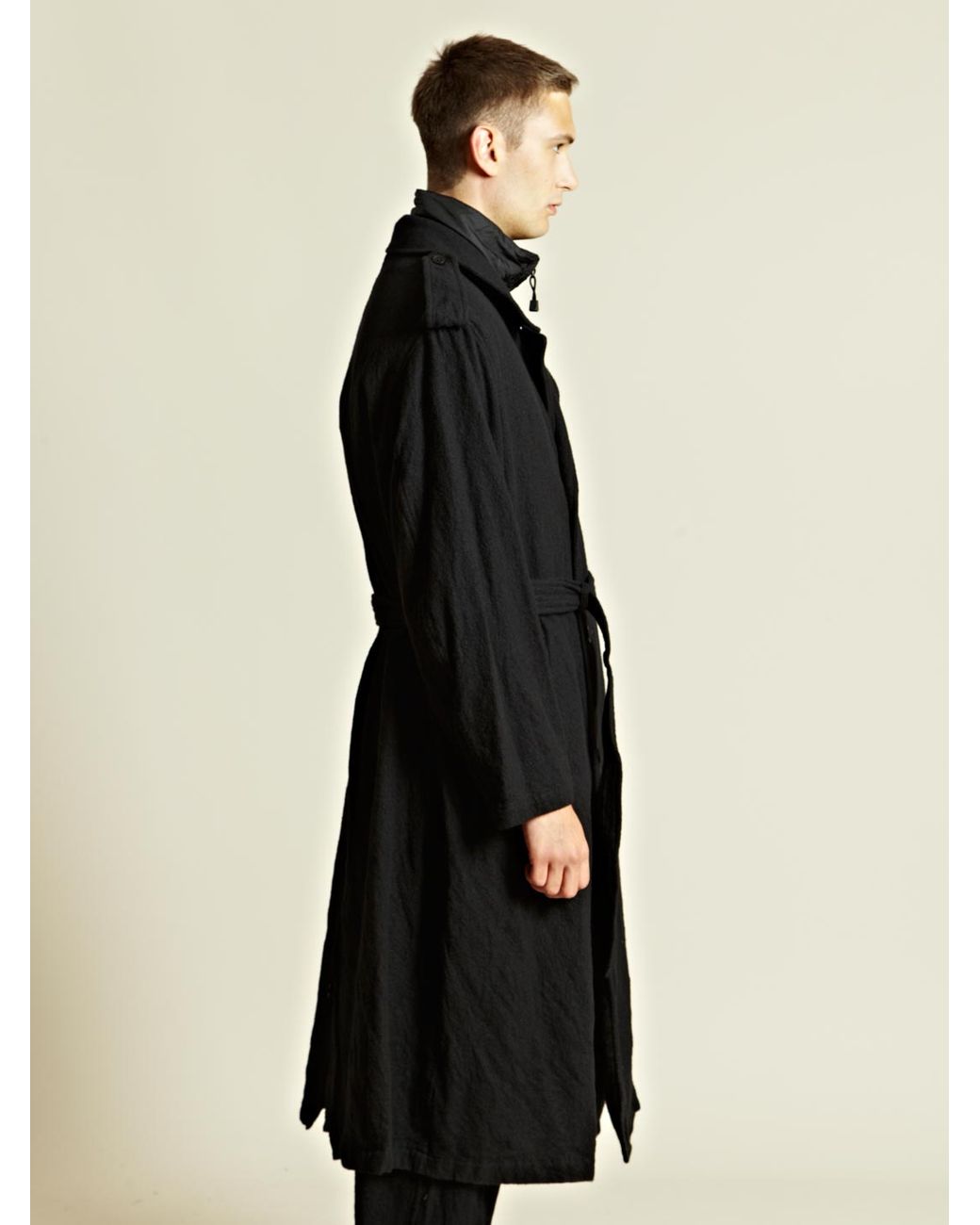 Yohji Yamamoto Mens Insulator Trench Coat in Black for Men | Lyst UK