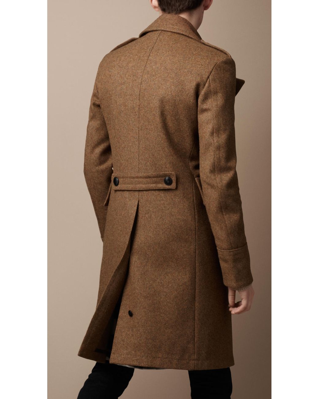 BURBERRY BRIT カシミヤウール ベルテッドコート UK6 キャメル Burberry Brit Melton Military Great Coat in Brown for Men | Lyst