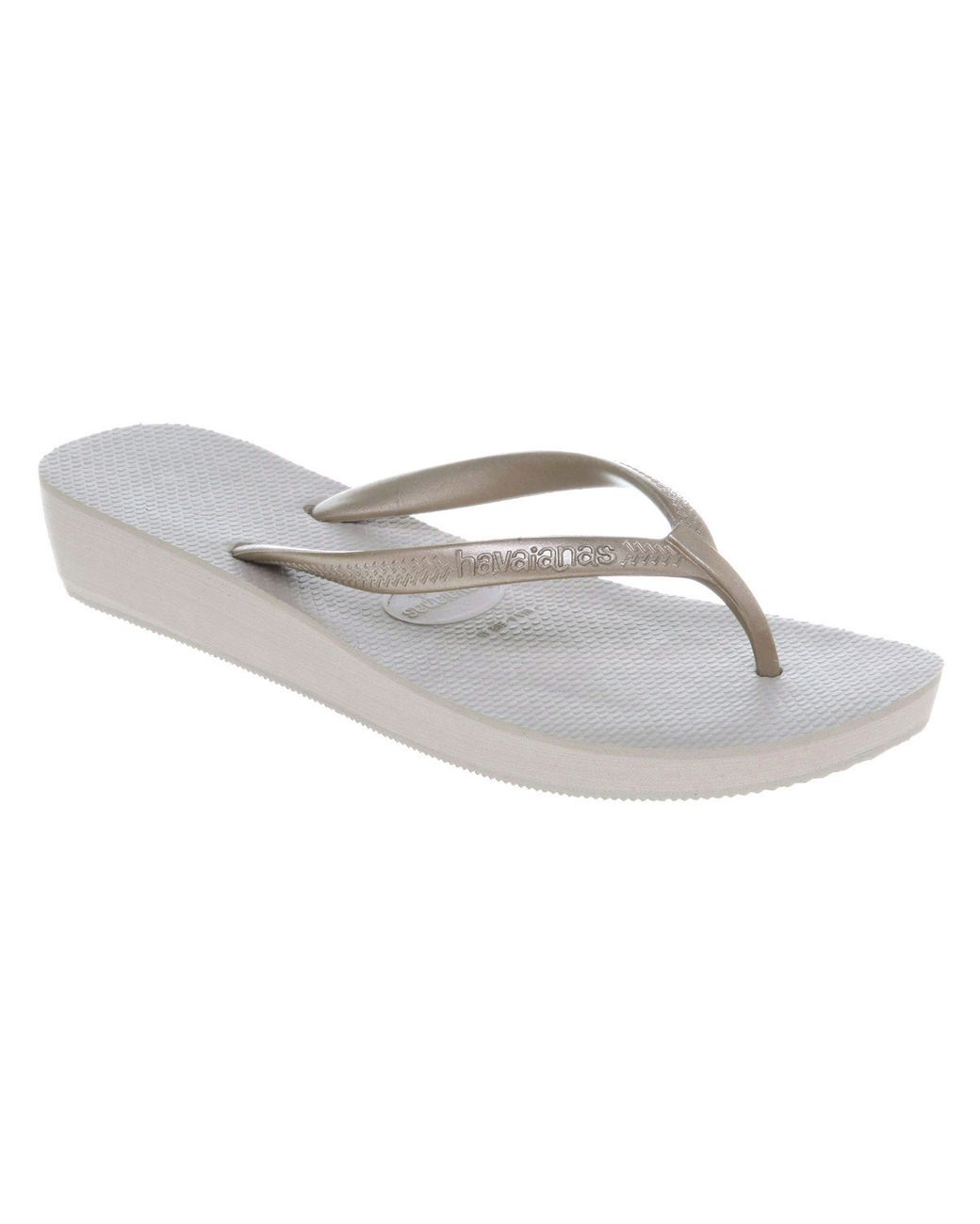 Havaianas Highlight Wedge Flip Flop Gold Rubber in Gray Lyst