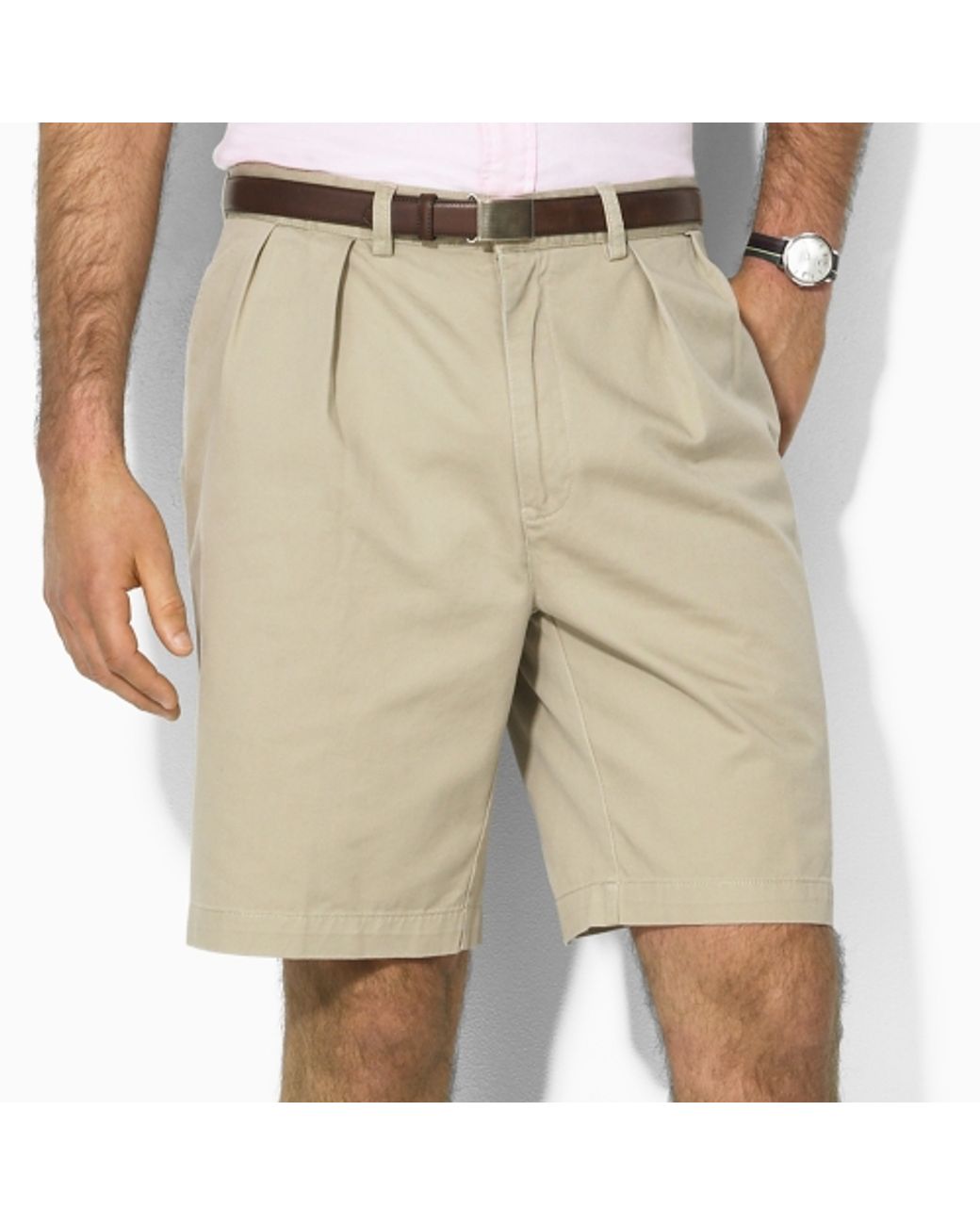 Polo Ralph Lauren Tyler Pleated Chino Short in Natural for Men | Lyst