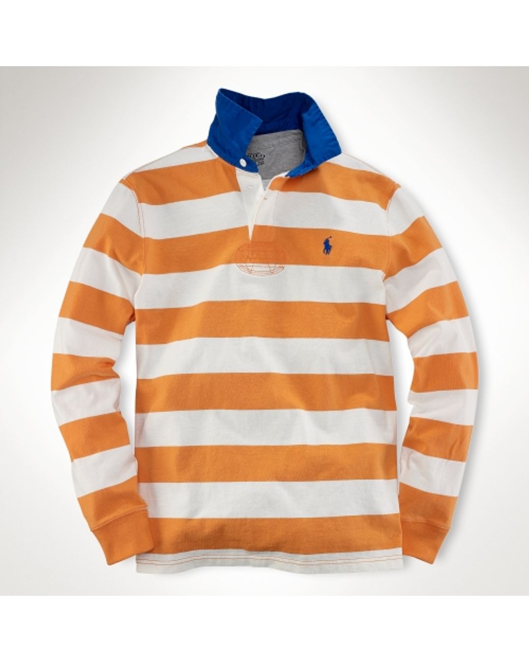 Polo Ralph Lauren Customfit Stripe Rugby in Orange for Men | Lyst
