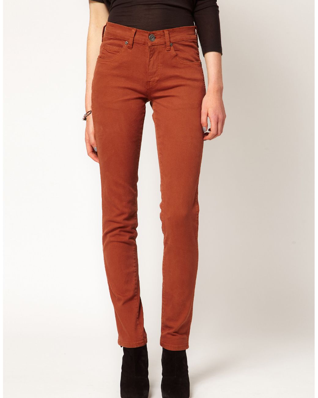 Dr. Denim Snap Coloured Skinny Jeans in Orange | Lyst