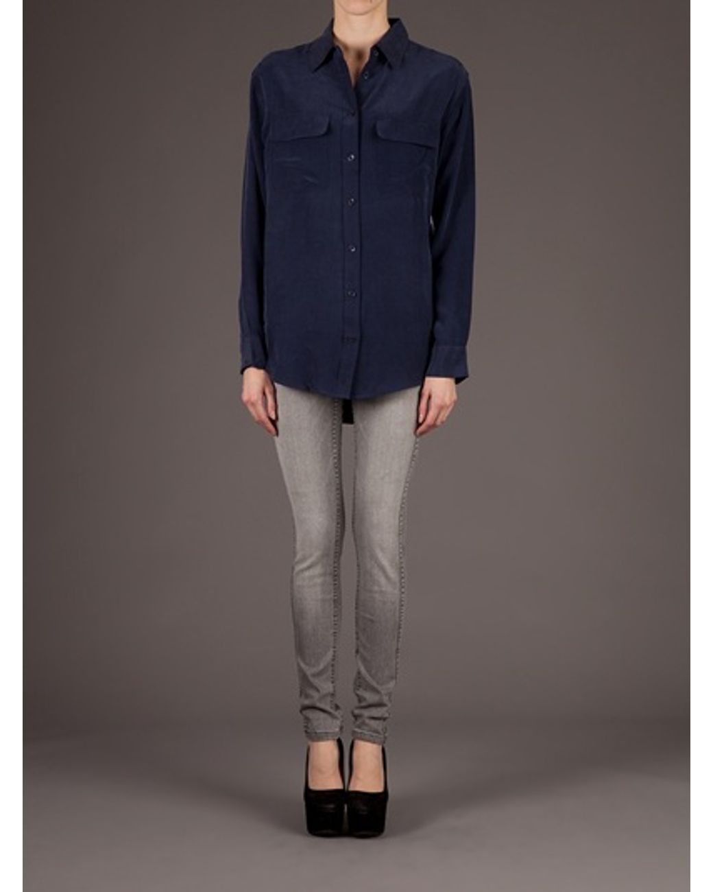 Equipment Silk シャツ Equipment Silk Shirt in Blue | Lyst