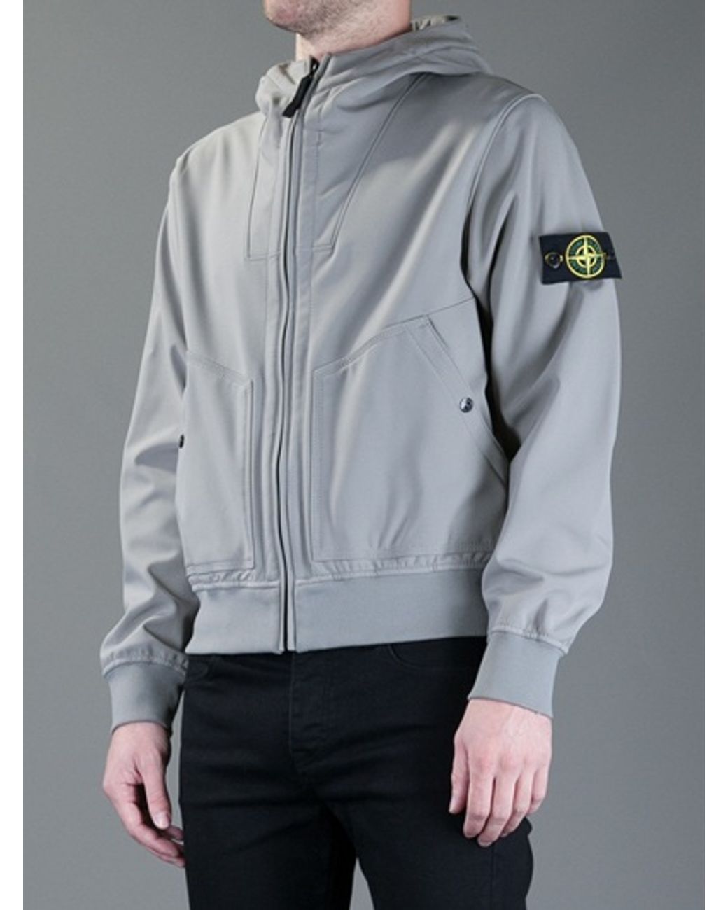 Stone Island Soft Shell Jacket in Grey (Grey) for Men | Lyst UK