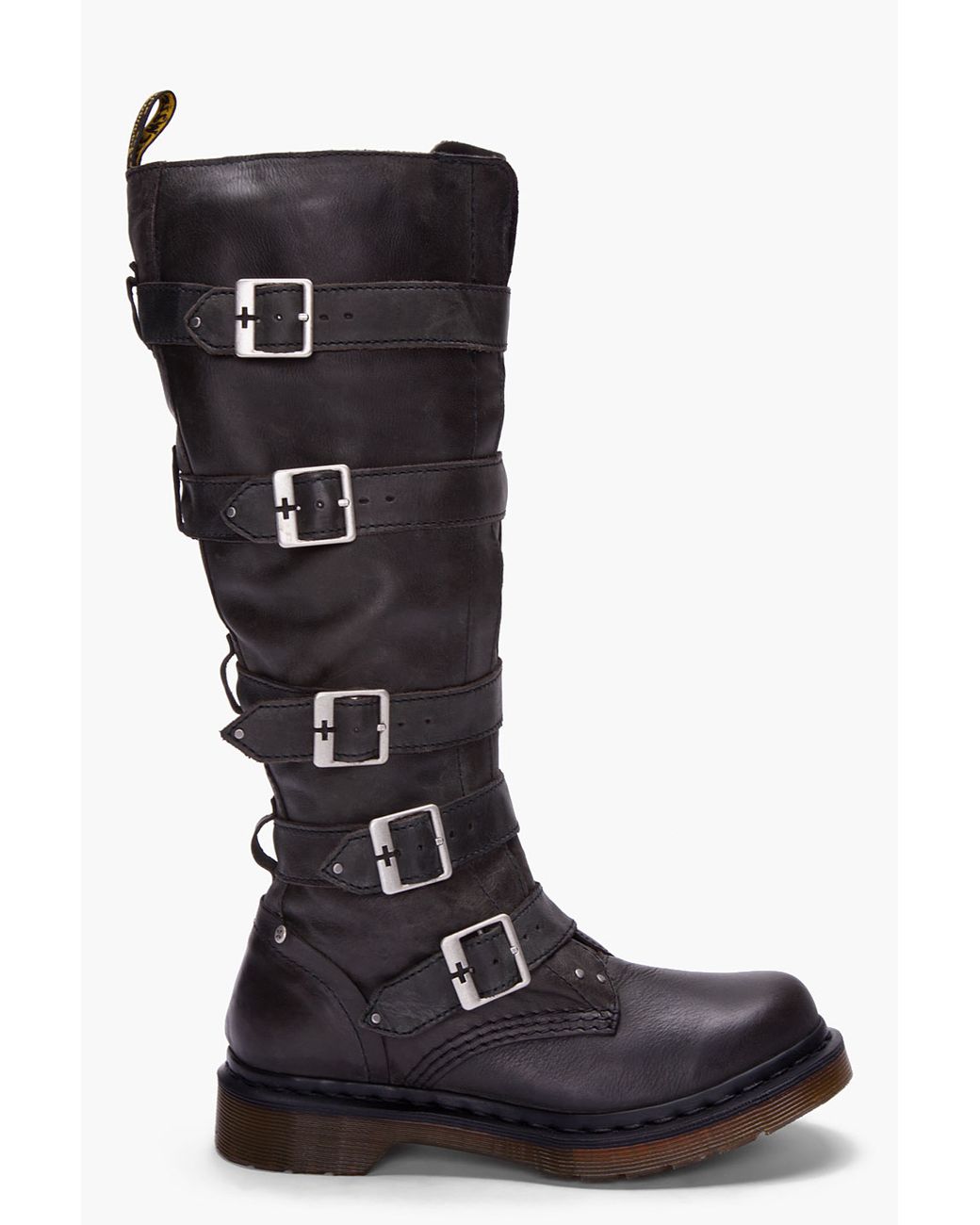Dr. Martens Washed Black Phina Strap Boots | Lyst