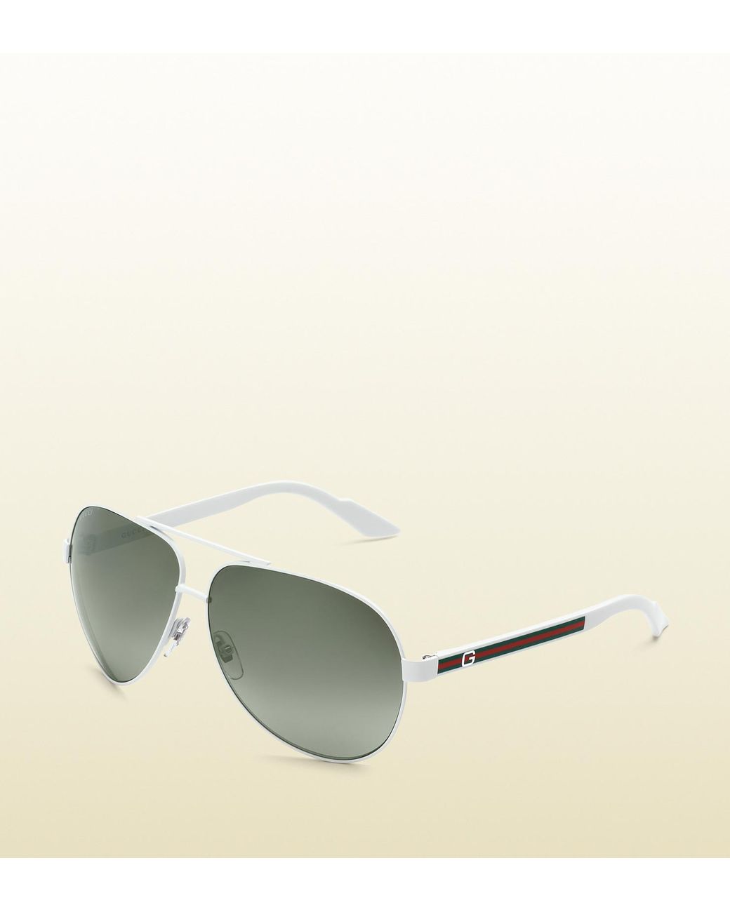 Gucci Medium Aviator Sunglasses in White for Men | Lyst