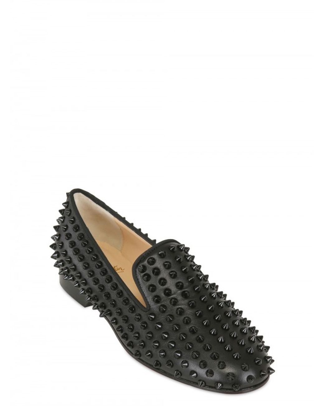 Christian Louboutin Women's Black Rolling Nappa Spikes Loafers