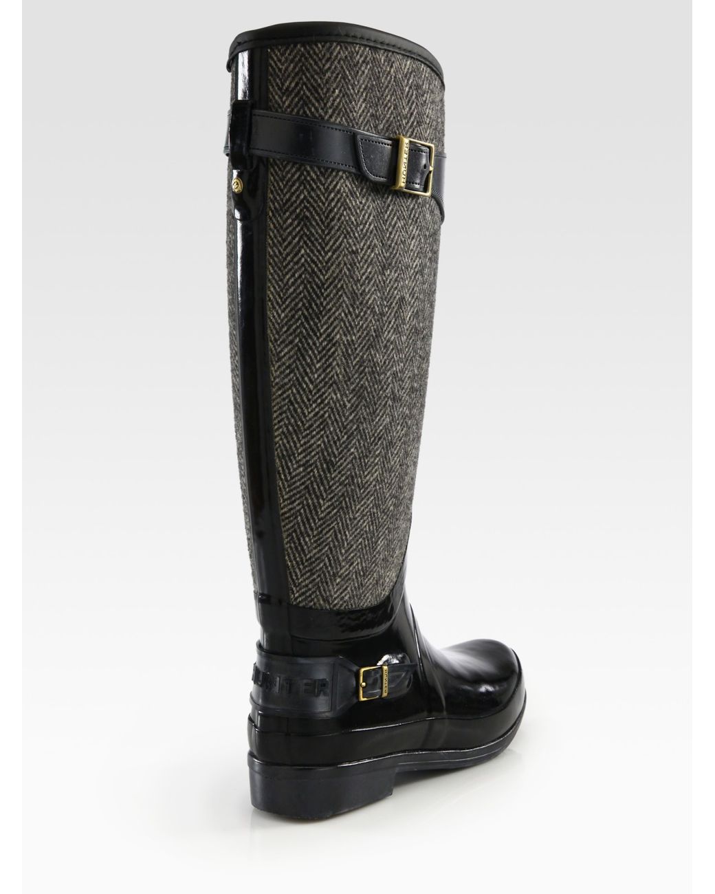 HUNTER Wool Herringbone and Rubber Rain 