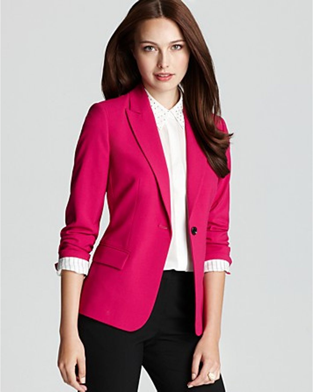 Vince Camuto One Button Blazer in Pink 