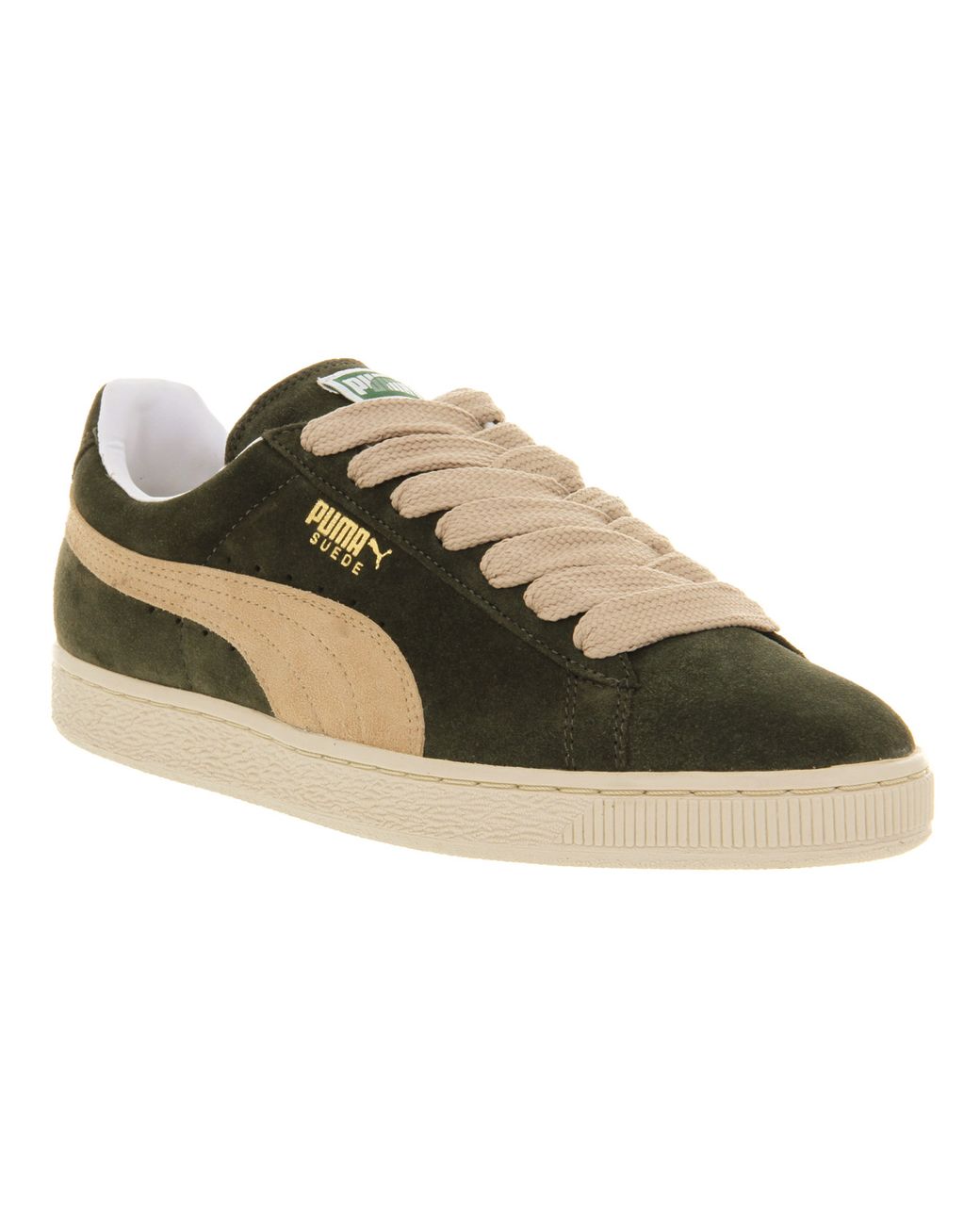 green puma suede shoes