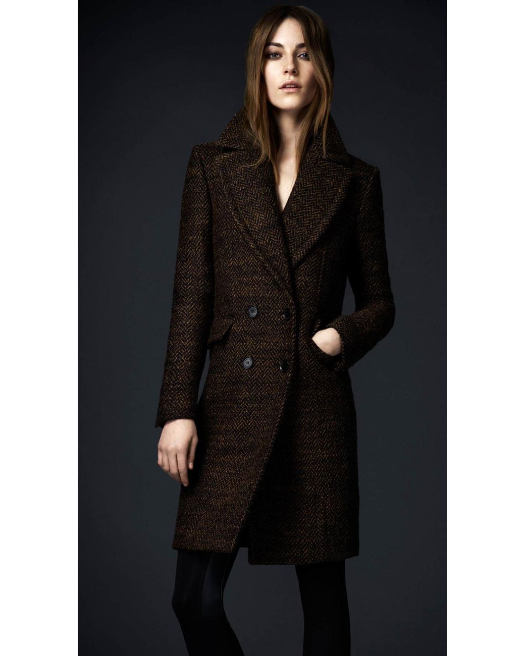 Burberry top herringbone coat
