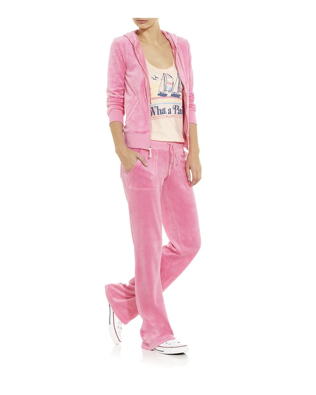 Juicy Couture Bling Velour Tracksuit Top in Pink Lyst Canada
