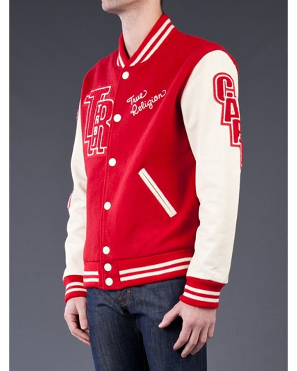 True religion letterman varsity clearance jacket