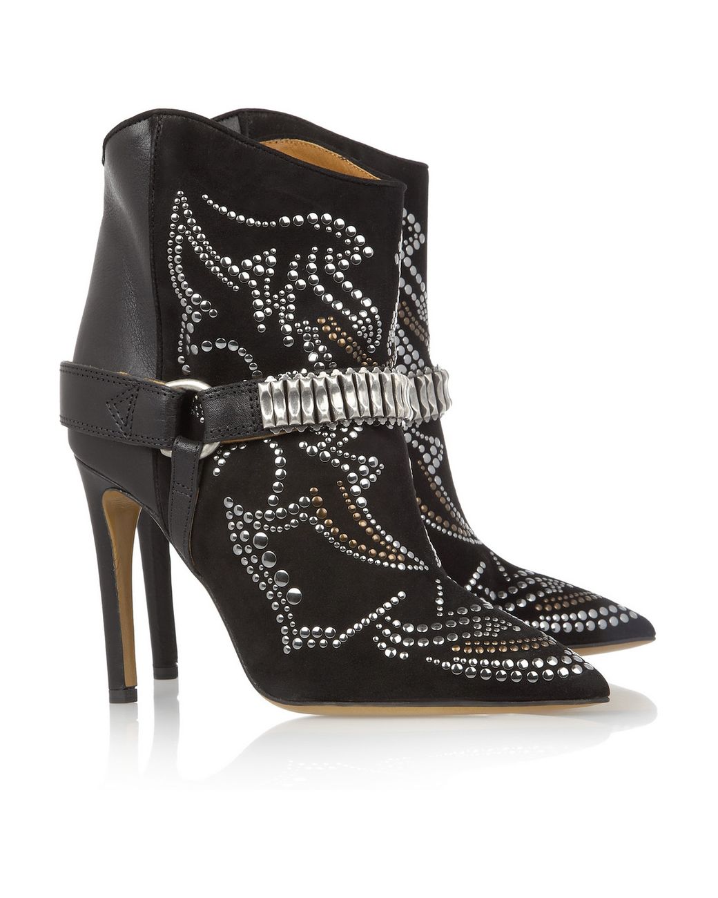 Fruity porter lave et eksperiment Isabel Marant Milwauke Studded Suede and Leather Ankle Boots in Black |  Lyst Canada