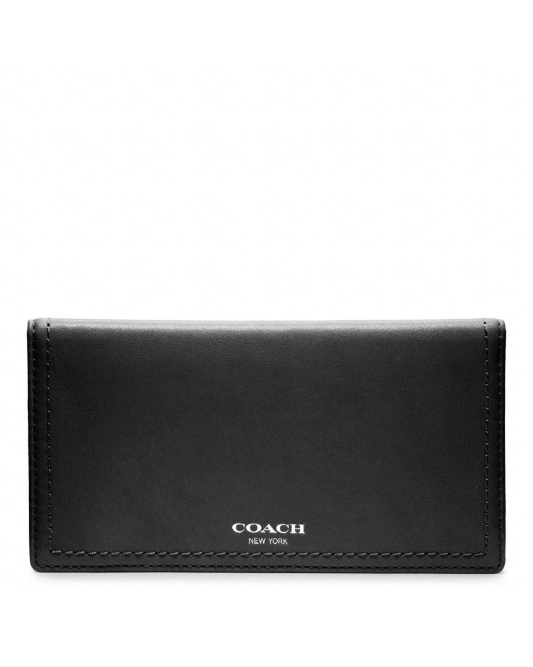 COACH Legacy Leather Checkbook Cover in Black Lyst