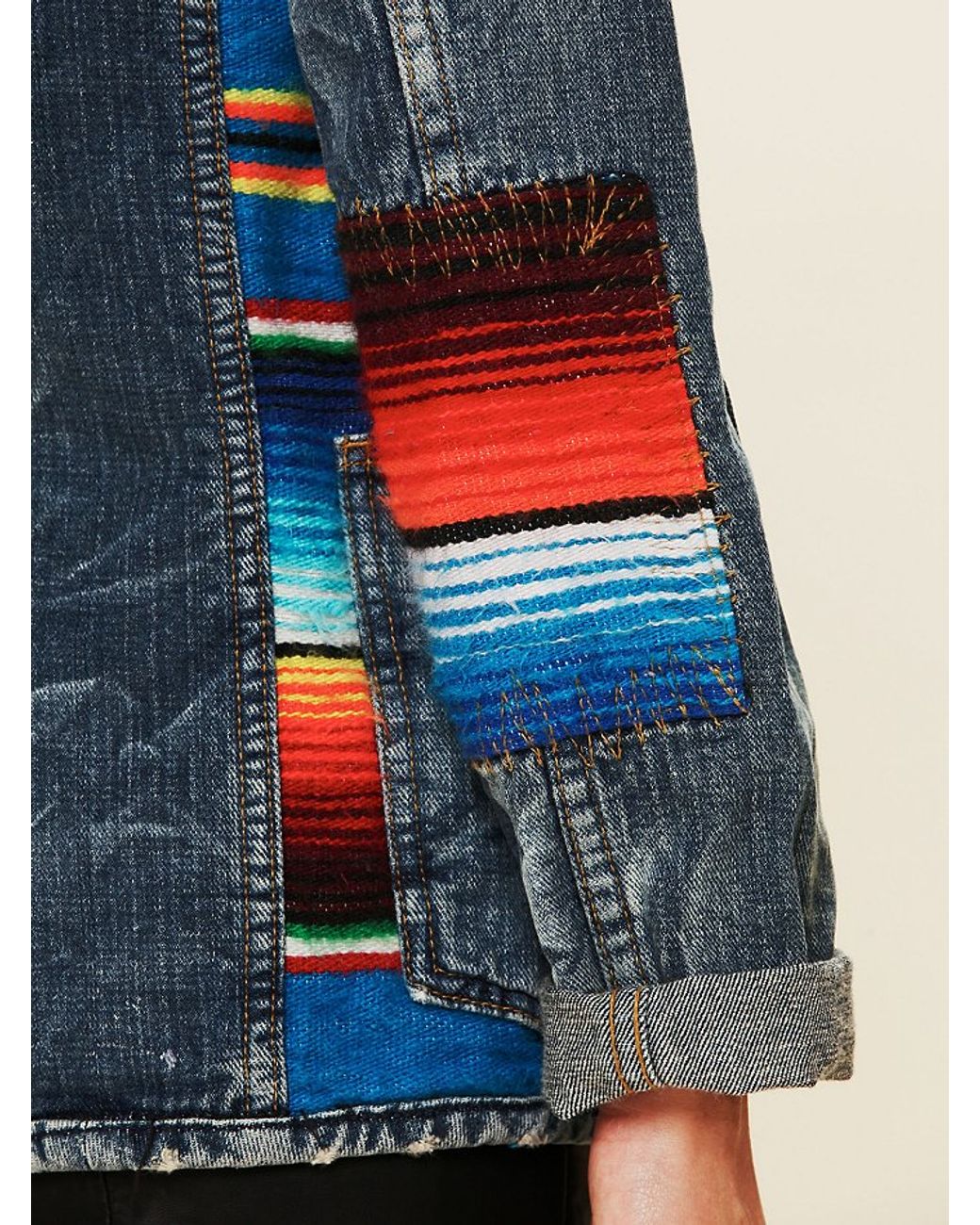 Free People Mexican Blanket Jacket in Blue | Lyst